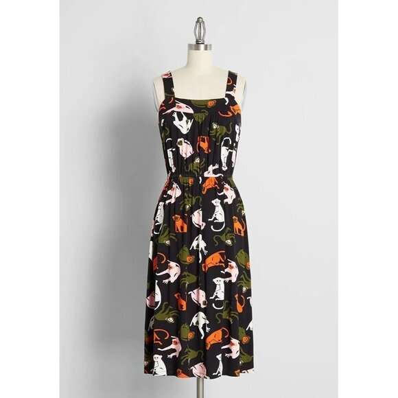 Modcloth Dresses & Skirts - NWT ModCloth Black Midi Monkey Dress S